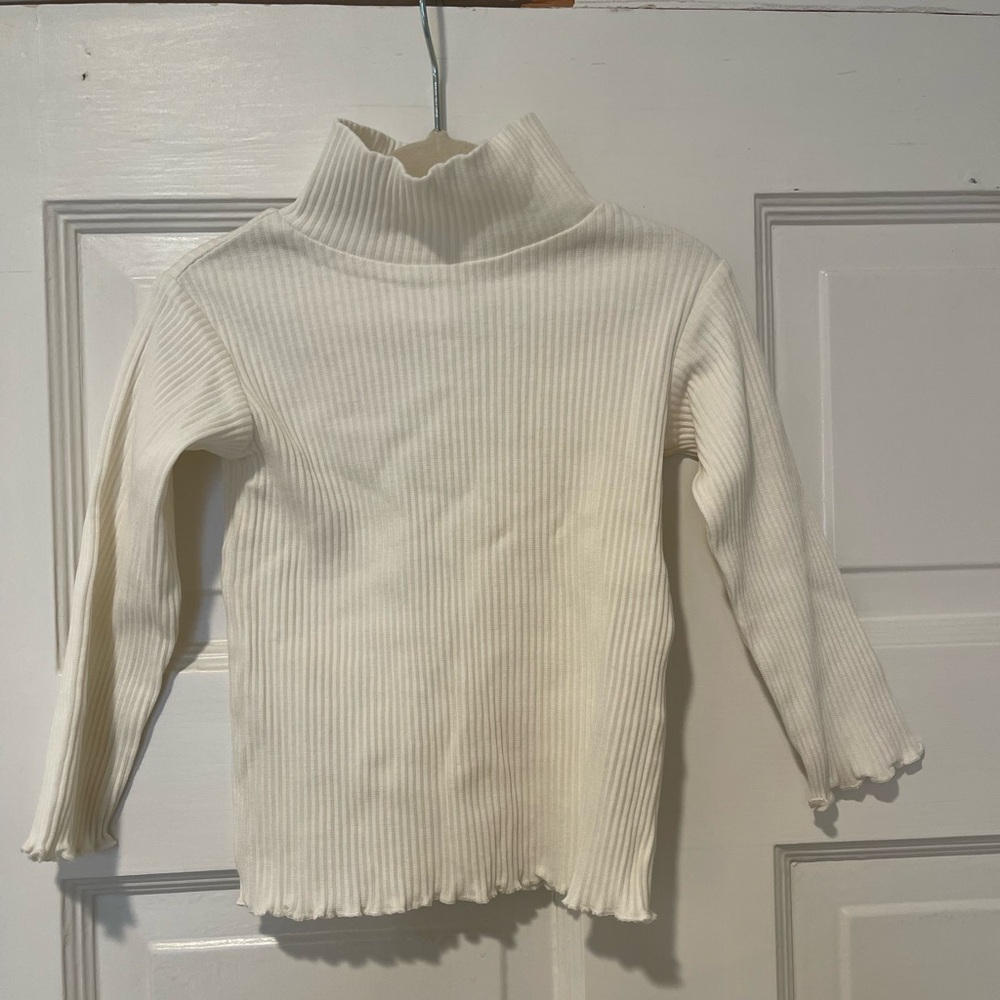 ZARA kids white/cream ribbed turtleneck